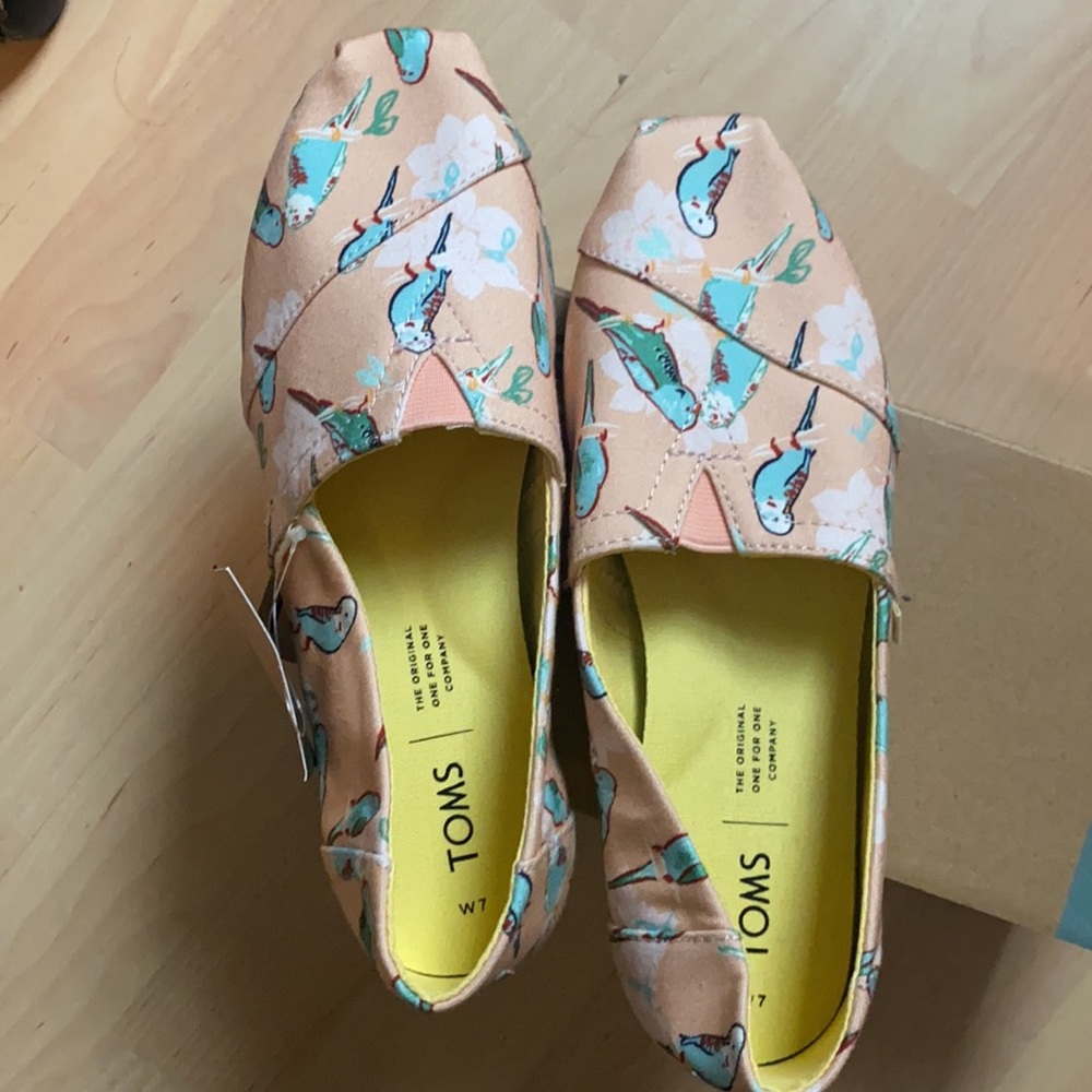 Never been worn Tom’s size 7.